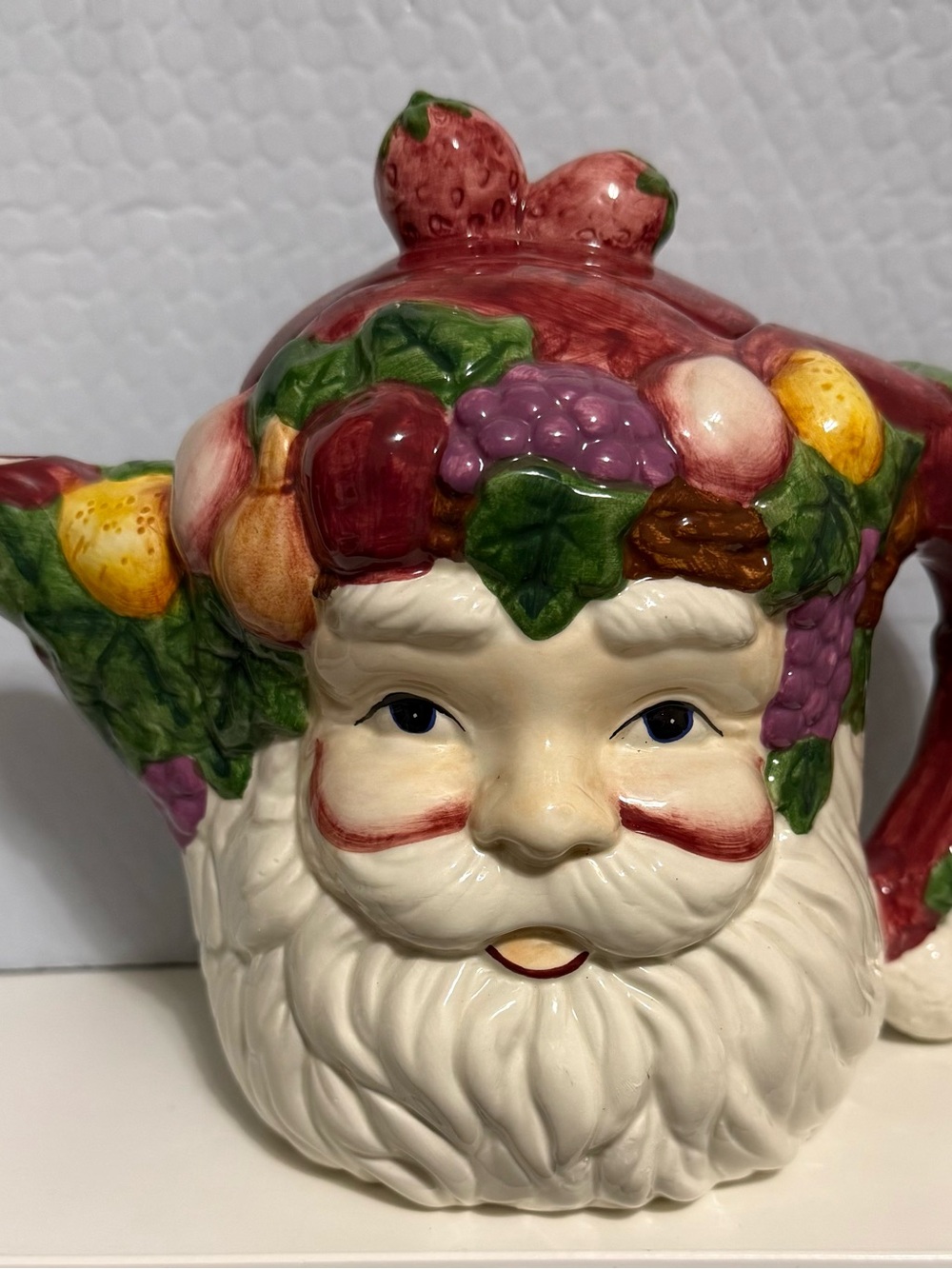 Wang's International Vintage Fruit Santa Teapot Made In China